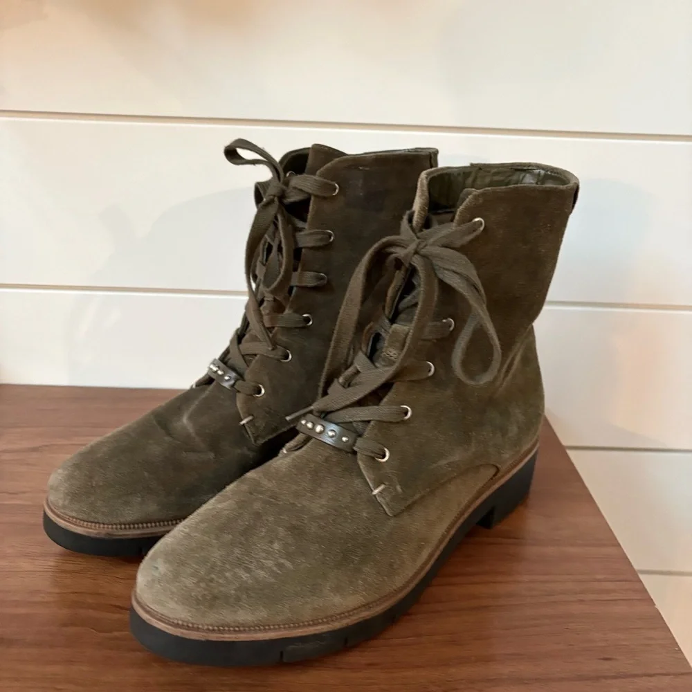 DR. SCHOLL's Women’s Guild Combat Boots Olive Green Suede 9M NWOT Whimsy Goth - Picture 4 of 10